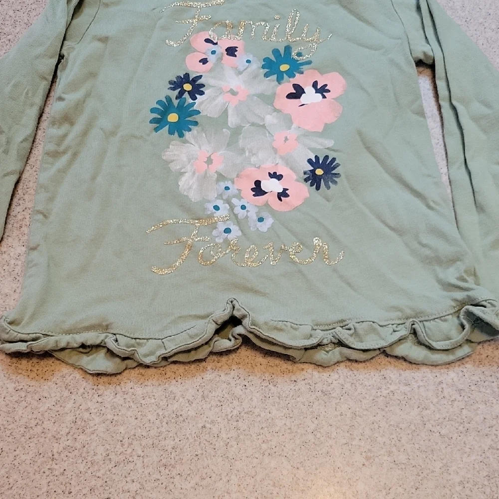 Carter's Olive Long Sleeve Tee with Floral Print SIZE 3T